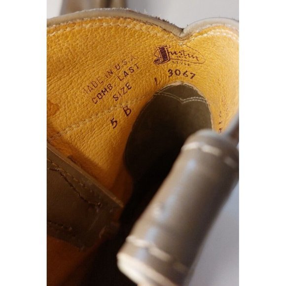 Justin Women's Ropers Tan Leather Pull‎ On Roper Boots Size 5 B - Picture 5 of 6